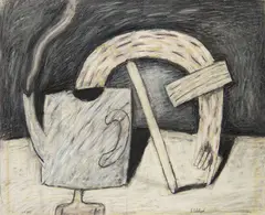 Viktor Pivovarov, Still Life, 1983, pencil, charcoal, pastel on paper
