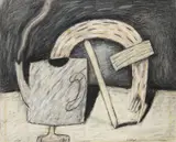 Viktor Pivovarov, Still Life, 1983, pencil, charcoal, pastel on paper