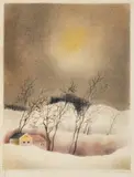 Ota Janeček, Winter, Around 1985, watercolour, pastel, paper