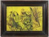 Jindra Husáriková, Garden Celebration, 1990, acrylic on hardboard