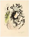 Marc Chagall, The Poetess, 1972, Color lithograph on Arches paper