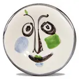 Face No. 197 by Pablo Picasso, 1963, White earthenware clay, engobe and enamel decoration under glaze, sold Oct 2016
