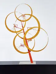 Jerome Kirk, Untitled (kinetic sculpture), 1970, Steel base and strut, wire, and aluminum kinetic shapes