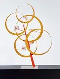Jerome Kirk, Untitled (kinetic sculpture), 1970, Steel base and strut, wire, and aluminum kinetic shapes
