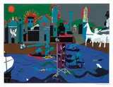 Romare Bearden, The Fall of Troy (from the Odysseus Series), 1979, Color silkscreen on paper