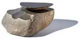 Seiji Kunishima, Suspended Pool 85-15, 1985, Black granite and river rock