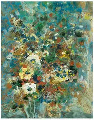 Harold Frank, Untitled (Flowers), c. 1965, Mixed-media on paper