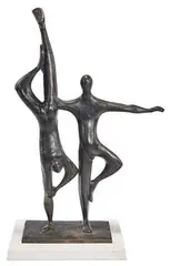 Saltimbanquis by Ferruccio Polacco, 1958, Patinated bronze, sold Oct 2016
