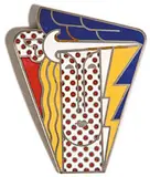 Roy Lichtenstein, Modern Head Pin, 1968, Metal and enamel