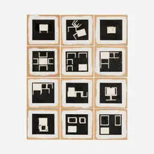 Allan Wexler, Set F Semaphores, 1988, cardboard and acrylic on plywood