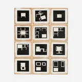 Allan Wexler, Set F Semaphores, 1988, cardboard and acrylic on plywood