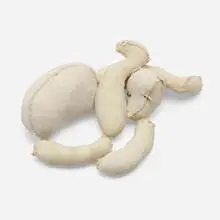 Charles LeDray, (Leather Bear), 1993, fabric, stuffing, thread and embroidery floss