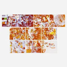 Zak Smith, 8 Variations, Drawn, Painted on, Then Printed, 2003, contact printed paintings on Fujifilm