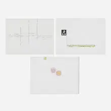 Susan Goldman, Three works from the Numbers series, 1998, ink and marker on vellum, ink on vellum