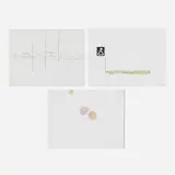 Susan Goldman, Three works from the Numbers series, 1998, ink and marker on vellum, ink on vellum