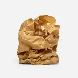 Monika Sosnowska, Untitled (Paper Bag), 2003, paper bag with paper collage