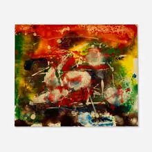Abstract Composition by Joseph Meierhans, oil on Masonite, sold Jun 2023
