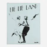 Bambi, Lie Lie Land (Blue), 2017, cement, stenciled spray paint and acrylic on canvas