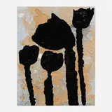 Donald Baechler, Flowers, 2004, gouache, ink and tea on paper