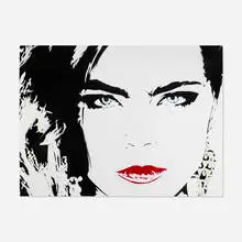 Bambi, Love Cara, 2014, stenciled spray paint hand-colored with acrylic, watercolor and glitter on Somerset