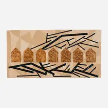 Zarina, Flood, 1991, wood veneer collage on paper