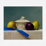 Janet Rickus, Fruit with Ribbon, oil on canvas