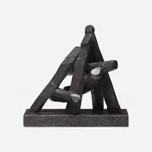 Skuylkill II by Dimitri Hadzi, 1988-89, patinated bronze, granite, sold Jun 2023