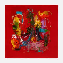 Lamar Briggs, Red Zip, oil on canvas