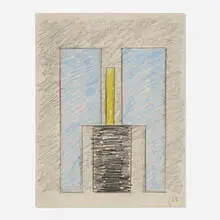 Study for Sculpture by Burgoyne Diller, 1963, graphite and crayon on paper, sold Jun 2023