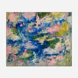 William Buchanan, Blue, Green and Pink Composition, oil on canvas board