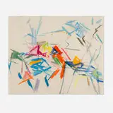 Mercedes Matter, Abstract Landscape, pastel on paper