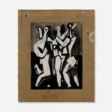 Vaclav Vytlacil, Nude Figures, tempera and pastel on paper laid to board