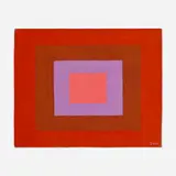 Josef Zenk, Red Rectangles, oil on Masonite
