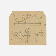 Rudolf Bauer, Shapes, graphite on paper