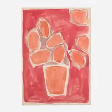 James Lechay, Still Life in Red, watercolor and graphite on paper