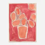 James Lechay, Still Life in Red, watercolor and graphite on paper