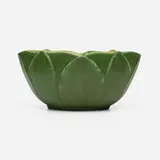 Bowl with leaves by Wilhelmina Post for Grueby Faience Company, sold Dec 2025