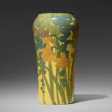 Fine Yellow Tinted Decorated Porcelain vase with daffodil and sweetheart ivy by Kataro Shirayamadani for Rookwood Pottery, sold Oct 2025