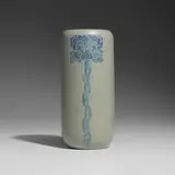 Vase with stylized fruit trees by Arthur Baggs and Sarah Tutt for Marblehead Pottery, sold Oct 2025