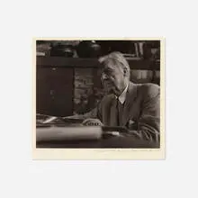 Frank Lloyd Wright, The Story of the Tower with photograph, bound printed paper, vintage gelatin silver print