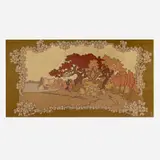 Rudolf Hammel, Art Nouveau landscape tapestry, c. 1905, hand-woven wool