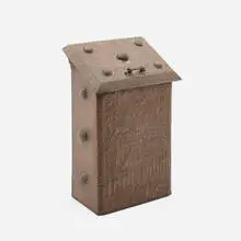 Arts & Crafts, Mailbox with a cottage, c. 1905, handwrought copper