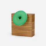 W (from Twenty-Seven Woods for a Chinese Artificial Flower) by Ettore Sottsass, 1995, zebrawood, glass, sold Jul 2017