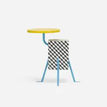 Kristall occasional table by Michele de Lucchi, 1981, laminate, lacquered wood, enameled steel, sold Jul 2017