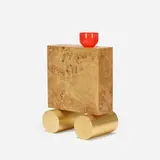 S (from Twenty-Seven Woods for a Chinese Artificial Flower) by Ettore Sottsass, 1995, walnut burl, gold leaf over wood, glass, sold Jul 2017