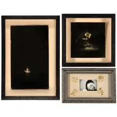 Untitled #98, Untitled #61, and Untitled #517 (from 'Box of Ku') by Masao Yamamoto, 1992-98, Three gelatin silver prints, one with applied mixed media, sold Jul 2026