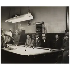 William Heick, 5 Cents a Cue, Pool Hall, San Francisco, 1947, Gelatin silver print; signed and dated in pencil on the reverse
