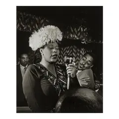 William P. Gottlieb, 'Ella Fitzgerald/Dizzy Gillespie with Ray Brown + Milt Jackson', c. 1947, Gelatin silver print