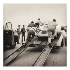 James Dean Pushing His Porsche 'Little Bastard' by Frank Worth, 1955, Platinum print, offered Jul 2026