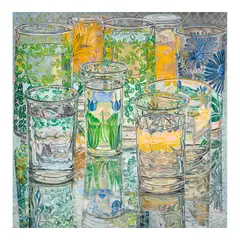 Janet Fish, Painted Flowers - April, 1975, oil on canvas